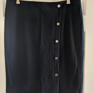Marc New York Skirt, Black, Gold Button Detail, Size XL, NWT